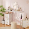 3IngSeagulls White Vanity Desk Without Mirror, Small Vanity Desk with