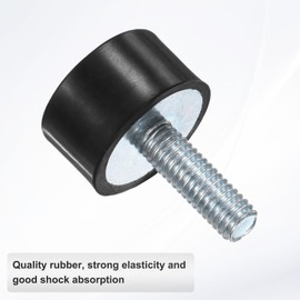 M METERXITY 8-Pack Rubber Mounts D20mmxH10mm Male Vibration Isolators Cylindrical Shock Absorber W M6 x 18mm Studs for Air Compressor/Car/Pump/Boat/Garage Motor/Bobbins Rubber Isolators
