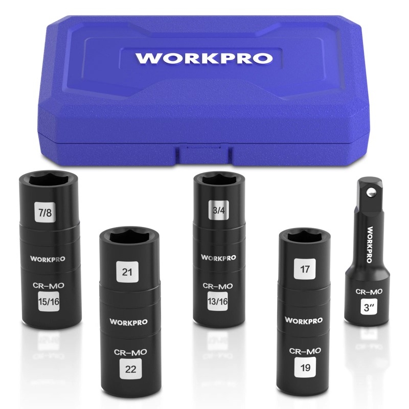 WORKPRO 5PCS Impact Socket Set 1/2" Drive Lug Nut Socket