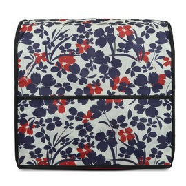 kwmobile Case Compatible with KitchenAid 4.3-4.8 Litres - with 3 Compartments - Food Processor Dust Cover in Blue Red White Flower Illustration