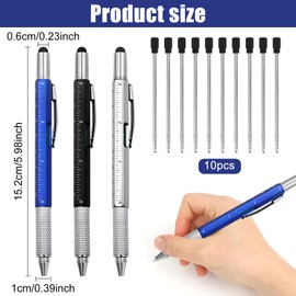 LDBKLGHJ Multifunction Tool Pen, 6 in 1 Multi-tool, Writing Instrument, Gift for Men, Father's Day