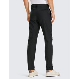 CRZ YOGA Men's All Day Comfy Golf Pants - 30" Quick Dry Lightweight Work Casual Trousers with Pockets Black 34W x 30L