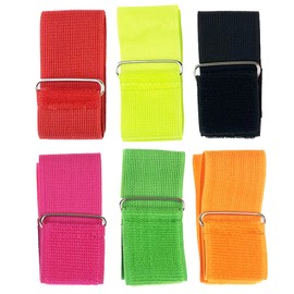 Miokun 6 Pack 3 Legged Race Bands Colorful Firm Elastic Tie Rope for Kids Adult Outdoor Fun (6)
