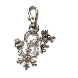 NARNIA themed charm bag clip keyring gift, lion witch winter book lover birthday Xmas present favors