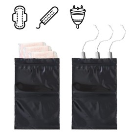 Tampon Disposal Bags, Personal Care Feminine Hygiene Disposable Mini Bags, Perfect Size for Block Odors Black 100Pcs