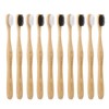 NUDUKO Toothbrush 10 Pack Bamboo Toothbrushes - Eco-Friendly Natural Wooden