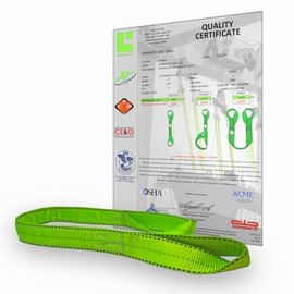 Lifting Straps for Hoist, 2" x4' Heavy Duty Twisted Eye Lifting Sling 12,800 lbs Capacity Lifting Straps Nylon Tree Saver Recovery Strap Web Sling Winch Strap