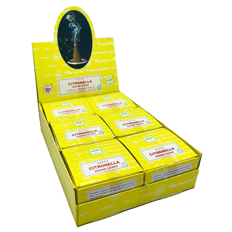 SATYA Incense Cones - CITRONELLA | Pack of 12