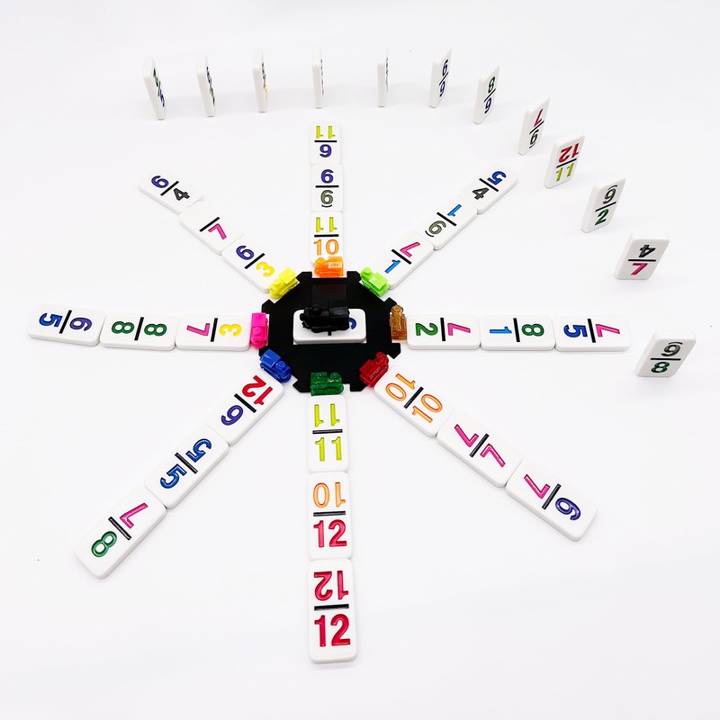 Mexican Train Dominoes with Numbers, Color Double 12 Numerical Domine