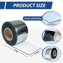 BXI Fluorocarbon Film Asphalt Waterproof Tape, 4 Inches X 32 Feet, Weatherproof Sealing Membrane, Self-Adhesive SBS Modified Bitumen Flashing Sealant Patch, Seam Leak for Roof Window Driveway Repair