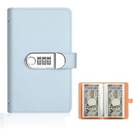 Piggy Bank, Holds 100 Bills, Money File, Binder, Money Organizer, Fun, Bill Envelope Savings, Stylish, Money Notebook, Household Account Management, Cute, Large Capacity, Dial Lock Included (Blue)
