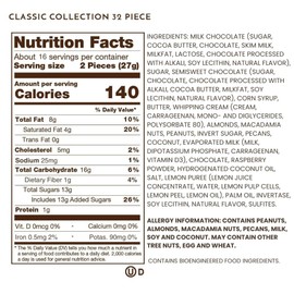 Ethel M Chocolates Classic Collection 16 Pieces Premium Milk and Dark Chocolate Assortment in Round Copper Gift Box - Chewy Caramel, Macadamia, Pecan, Almond, Vanilla