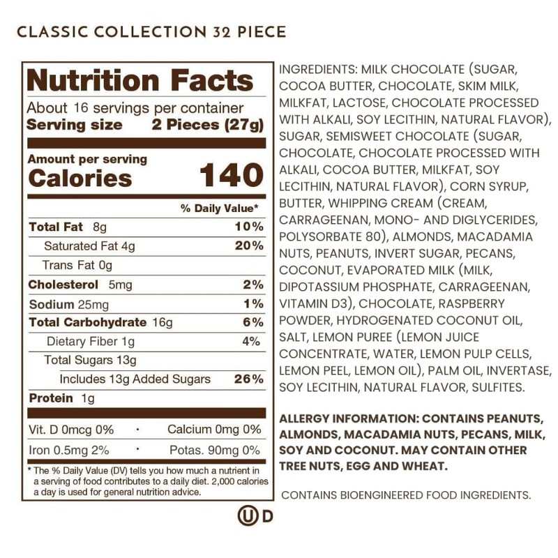 Ethel M Chocolates Classic Collection 16 Pieces Premium Milk and