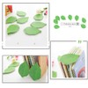 4 Packs Beautiful Green Leaf-Shaped Sticky Notes Stickers Can be