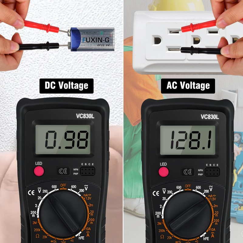 Digital Multimeter Pocket, Multifunction Battery Tester with Backlight Test Wire,