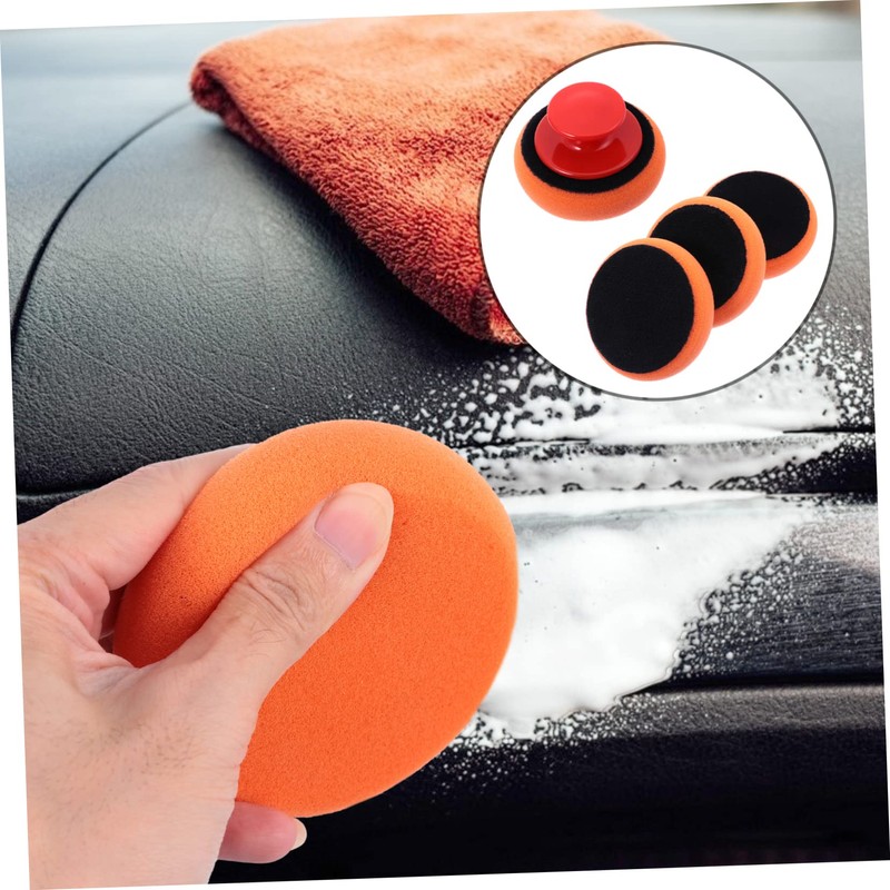 ULTECHNOVO 2sets Car Polishing Sponge Pads Washable Waxing Sponge Pads