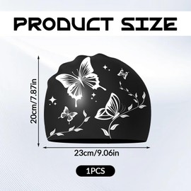 LUMOOM Unisex Badekappe für Erwachsene (Schwarz)