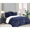 Elegant Comfort Soft & Plush Sherpa Comforter- Lilith Plaid Collection,