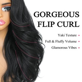 Yaki Detroit Layered V Part Wig Synthetic Half Wig For Black Women Glueless