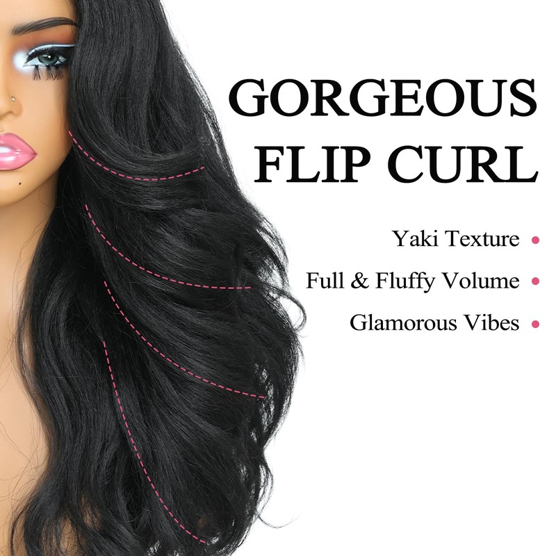 Yaki Detroit Layered V Part Wig Synthetic Half Wig For