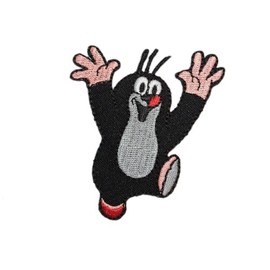 alles-meine.de GmbH Der kleine Maulwurf - 6,5 cm * 7,4 cm - BÜGELBILD hebt die Hände