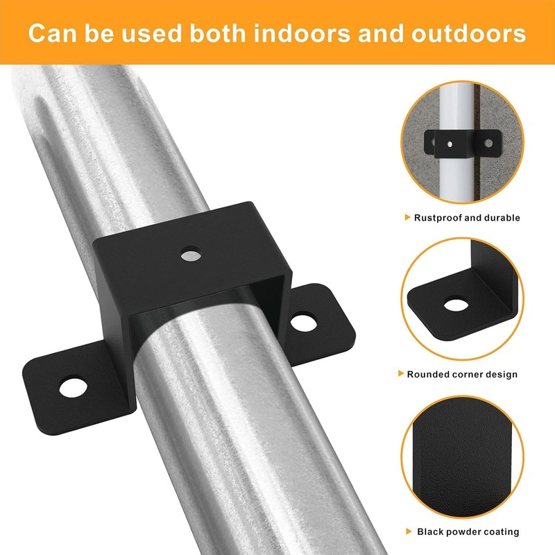 VANROUG 8 Pieces Square Pipe Clamps U Shaped Connector Bracket