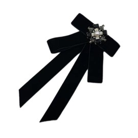 LUMoony 1 x Bow Brooch Rhinestone Brooches Velvet Tie Brooch Women Vintage Brooch Pins Women's Clothing Accessories for Women Party Graduation Bow Tie Lapel Pin Suit Vest Tie