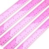 DIAO79NI 5-Piece Transparent Red Plastic Ruler Set, 12 Inch (30cm),