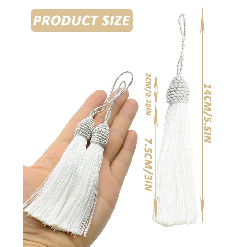 50 Pieces Tassel Bookmark with Loop,Tassels for Crafts,Decorative Tassel for
