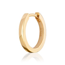 NKlaus 2138 Single Folding Hoop Earrings Square Polished 333 Yellow Gold 8 Carat 1.8 mm Wide, Yellow Gold