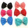 Unbranded 6pc Girl Toddler Kids Silk Dots Rhinestone Hair Bow