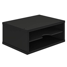 Ballucci 2 Tier Paper File Document Desk Organizer, 12.6 Inch Wide, for Home Office Business Mail Envelope Letter Storage Sorter, Stackable Tray Stand, Black