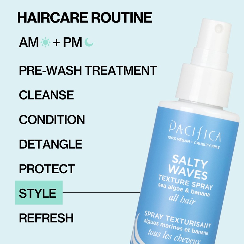 Pacifica Beauty, Salty Waves Texture Sea Salt Spray for Hair,