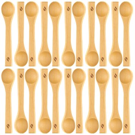Golden Nature Bamboo Spoon Set (10 Pc), Small Kitchen Teaspoons, Tiny Wooden Spoons Perfect for Sugar, Spices, Seasoning, Coffee, Jam, Herbs, Honey & Dessert