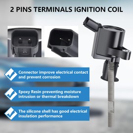 Set of 8 Curved Boot Ignition Coils & Pigtail Connector Wiring Harness Kit Compatible with Ford Lincoln Mercury 4.6L 5.4L V8 Replacement For DG457 DG508 DG491