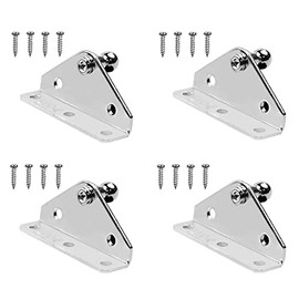 Dekalaii 10MM Ball Stud Mounting Bracket for Gas Shock Spring Strut Prop Lift Support, 4 Pcs L-Type with 16pcs Screws, Sliver