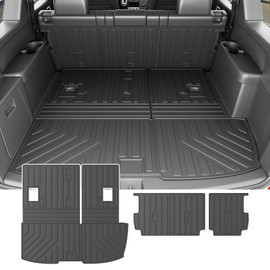powoq Cargo Mat Compatible with 2009-2015 Honda Pilot Trunk Mat Cargo Liner TPE Trunk Liner 2nd Back Seat Protector Replacement for 2009-2015 Honda Pilot Accessories