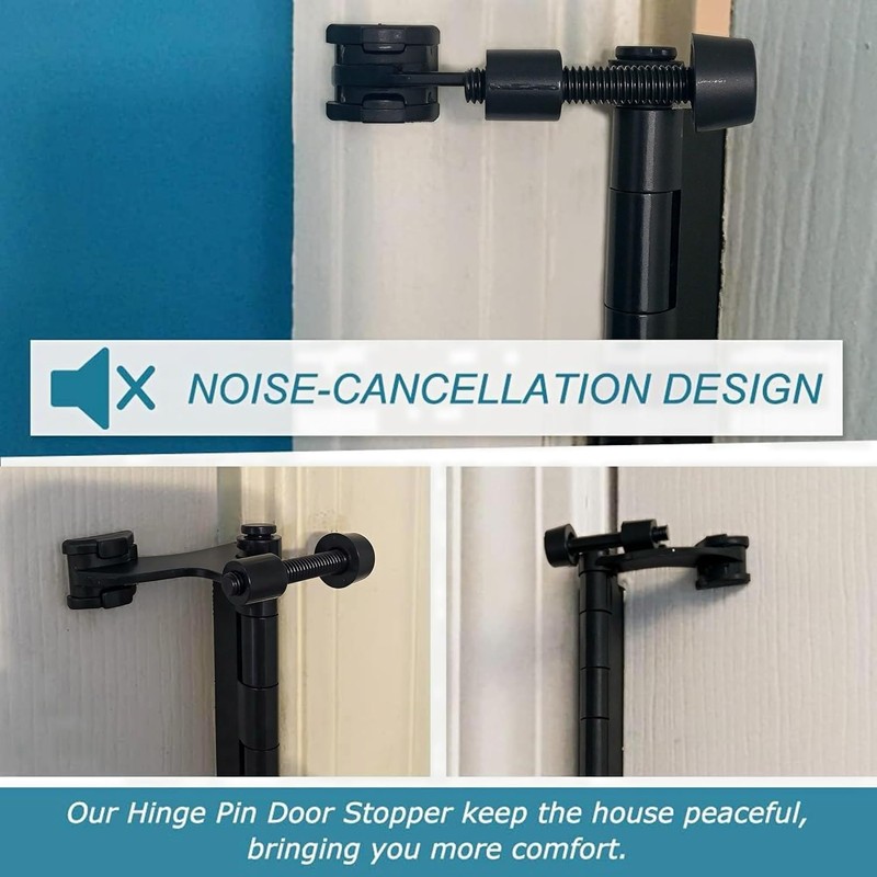 8 Pack Hinge Pin Oil Rubbed Bronze Door Stopper, Adjustable