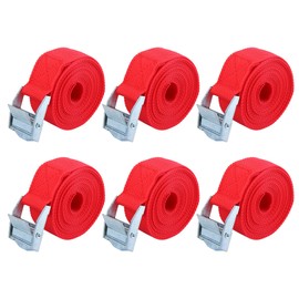 X AUTOHAUX 6pcs 6.5ft Cargo Tie Down Straps with Cam Lock Buckle for Car Red