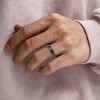 Vakki Hammered Ring Black Tungsten Rings Men's Ring Tungsten Carbide