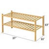 ROMGUAR CRAFT 2 Tier Bamboo Shoe Rack for Closet Free