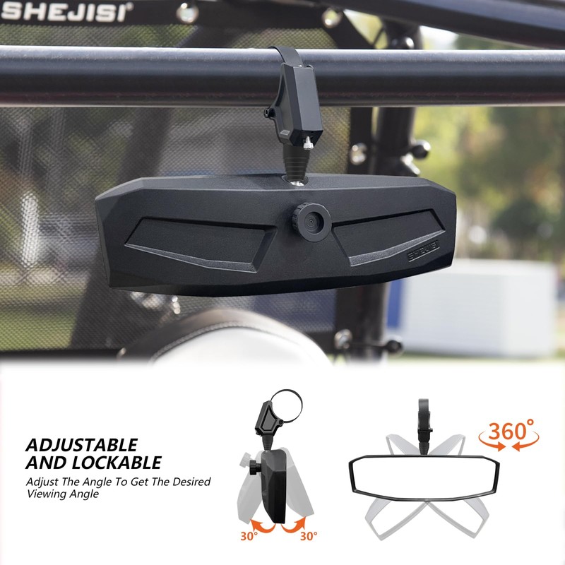 SHEJISI UTV Rearview Mirror for 1.5" to 2.0"Inch Roll Cage,