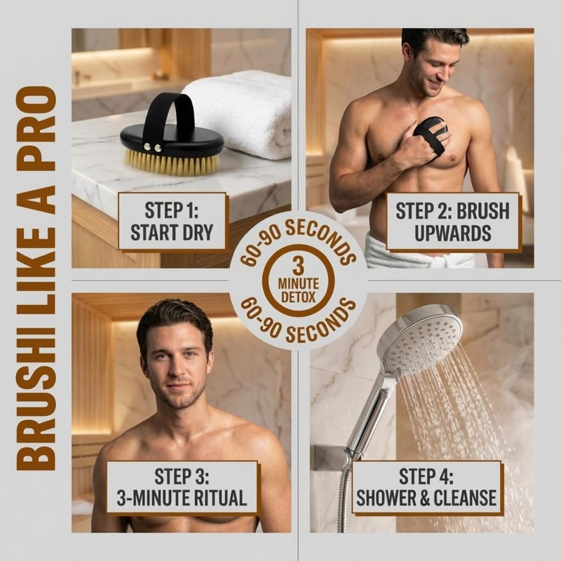 SERRENTO Dry Body Brush Handheld - Massage Tool Skin Brush