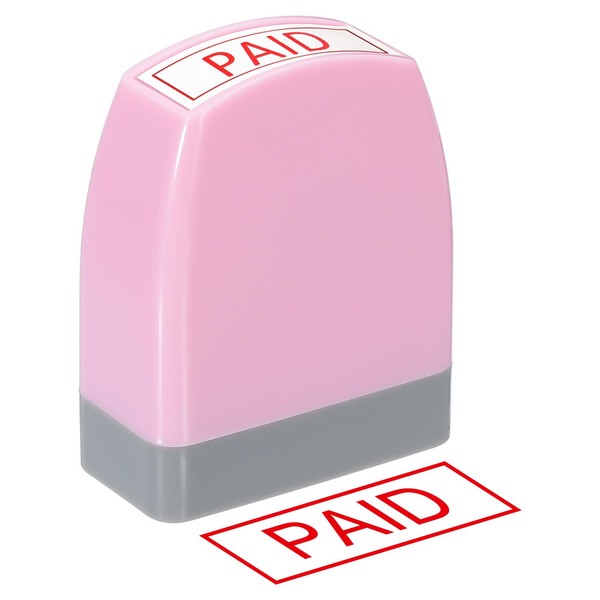 PATIKIL Paid Notice Stamp Self Inking, Red Ink Office Stamps