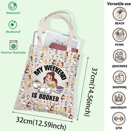 Princess Belle's Book Shop Gift My Weekend Is Booked Tote Bag Magic Kingdom Gift Princess Belle Lover Handle Bag (IS BOOKED CA)