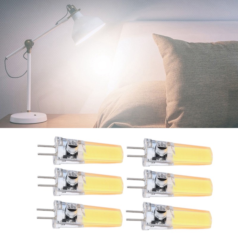 6PCS GY6.35 Bulb 5W COB Light Bulb 500lm Silicone Ceiling