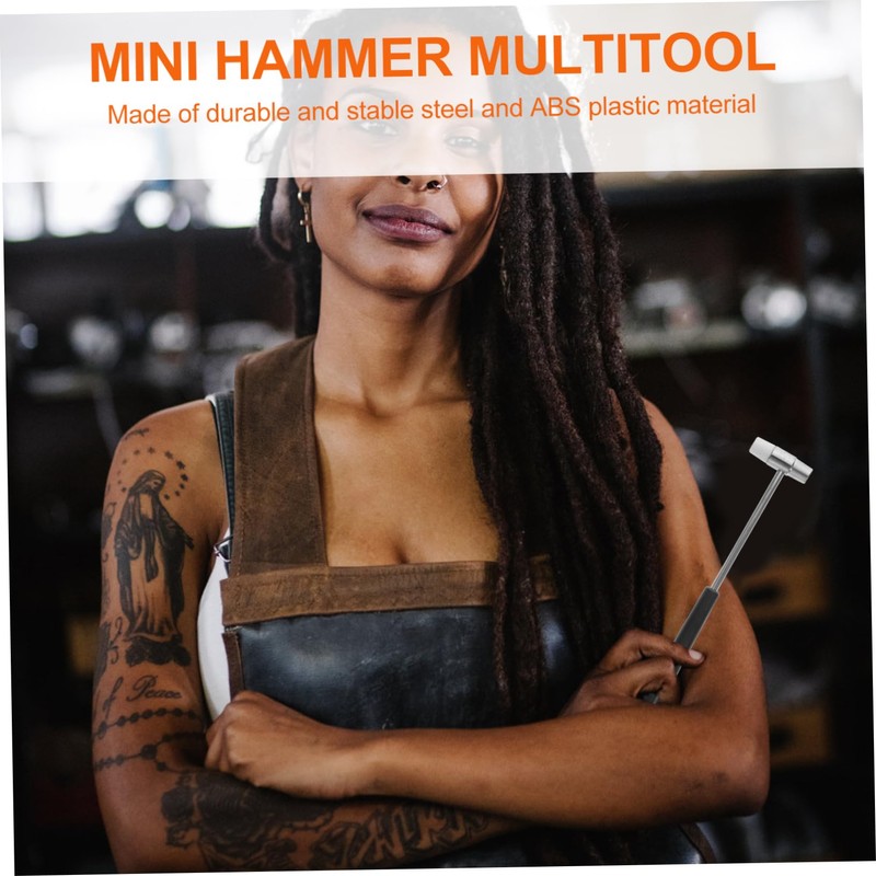 jojofuny 4pcs Metal Mini Multifunction Hammer Soft Hard Mallets for