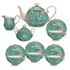 Gracie China by Coastline Imports Shabby Rose Teal 11-Piece 11pc