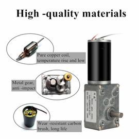 Worm Gear Motor, High Torsion Spee-d Reduce Electric Reversible 8mm Shaft 12V(12V 10RPM)