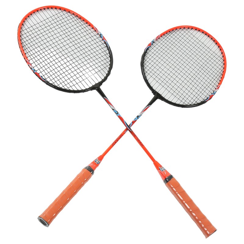 2 Player Badminton Racket Set Ferroalloy Integrated for Beginner Amateur